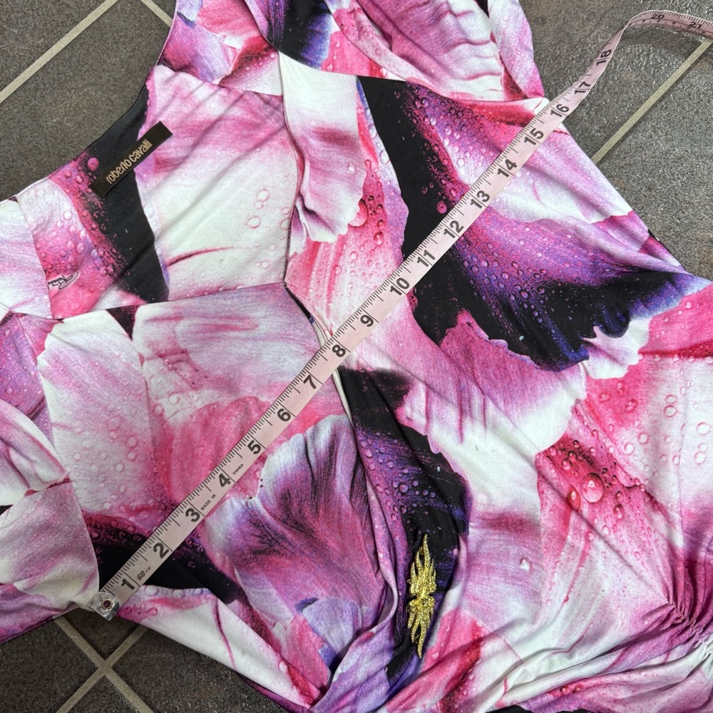 Roberto Cavalli Pink Purple Floral Maxi Dress - Picture 10 of 12